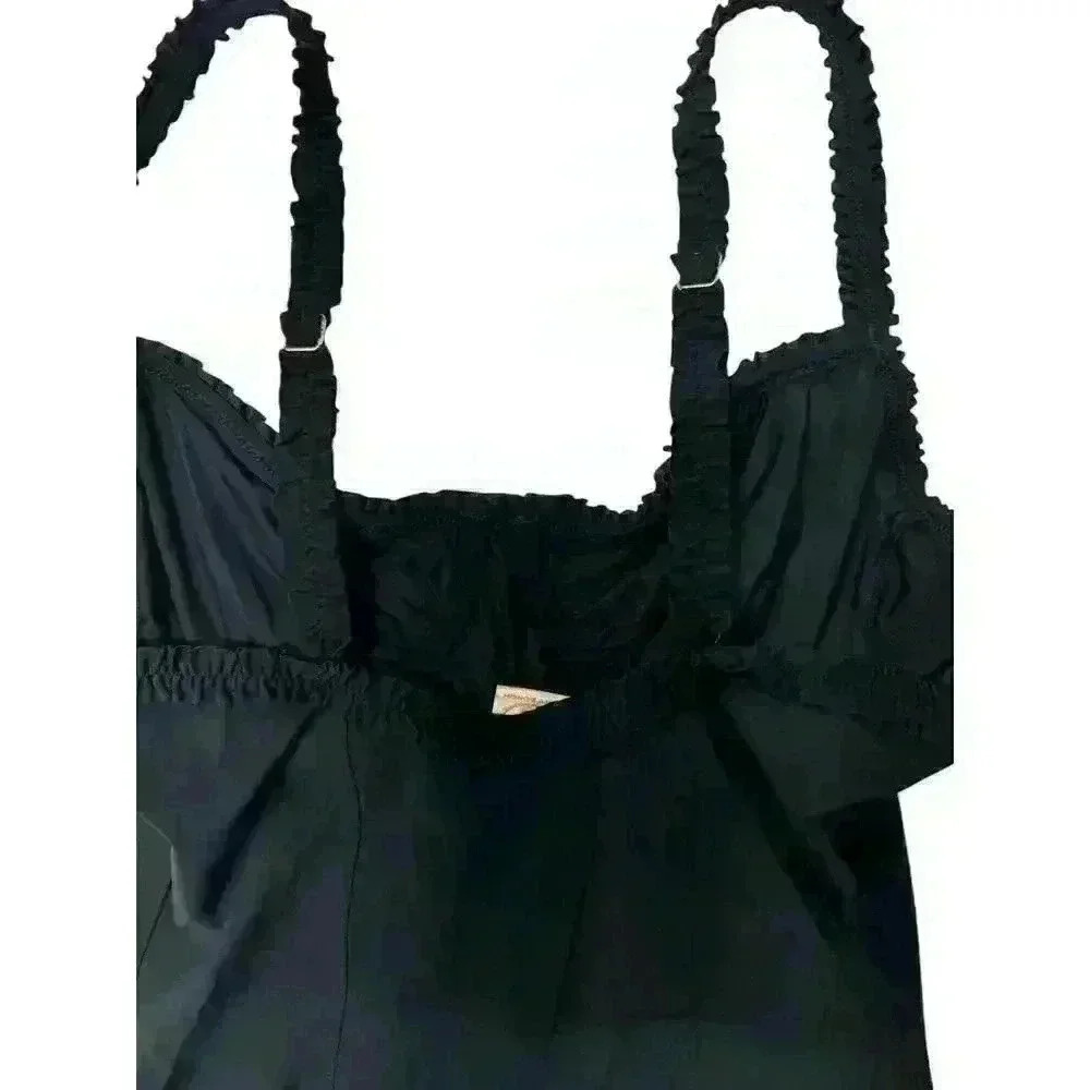 TORY BURCH ONE PIECE SOLID RUFFLE UNDER WIRE BLACK S/P SWIMSUIT / BODYSUIT - Picture 10 of 15